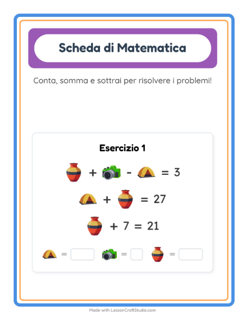Calcoli illustrati – Attività