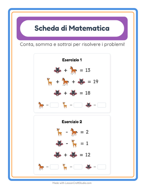 Anteprima della scheda di Scheda Di Matematica per Scuola dell'infanzia (5-7 anni)