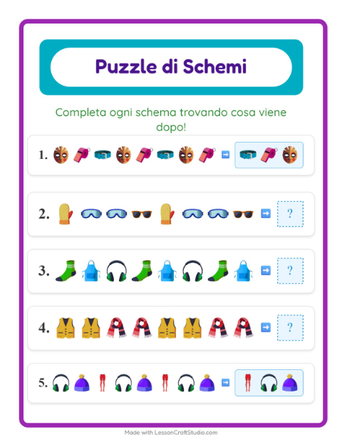 Anteprima della scheda di Scheda Di Modelli con Accessori per Scuola primaria classe prima