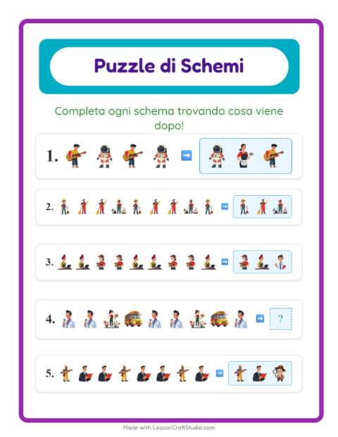 Anteprima della scheda di Scheda Di Modelli con Professioni per Scuola primaria classe prima