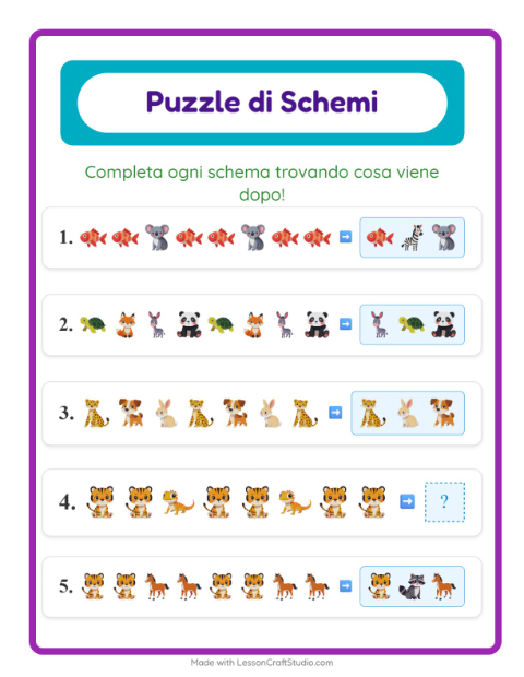 Anteprima della scheda di Scheda Di Modelli per Scuola primaria classe prima
