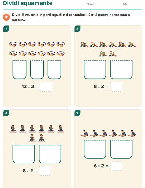 Anteprima della scheda di Schieramenti e moltiplicazione con Attività per Scuola primaria classe seconda
