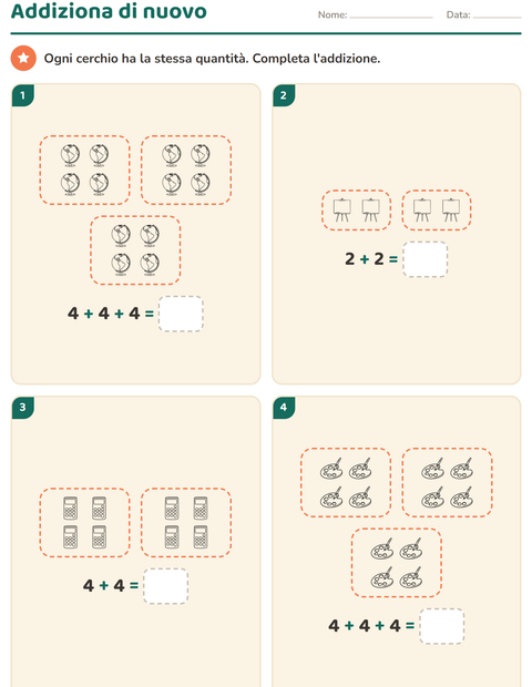 Anteprima della scheda di Schieramenti e moltiplicazione con Aula 2 (B/N) per Scuola primaria classe seconda