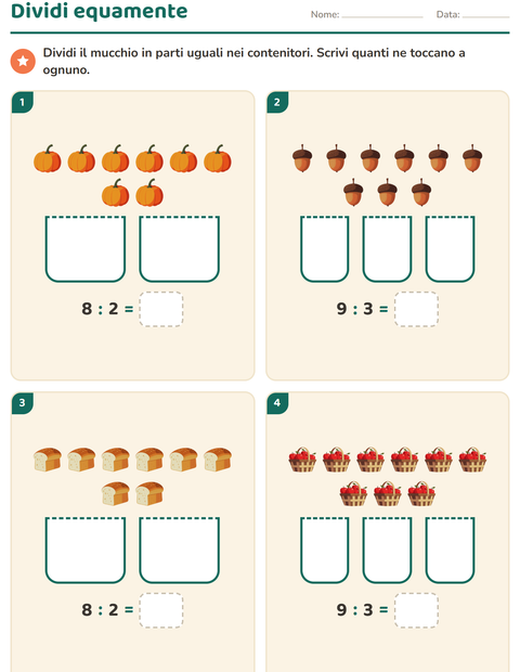 Anteprima della scheda di Schieramenti e moltiplicazione con Giorno del Ringraziamento per Scuola primaria classe seconda