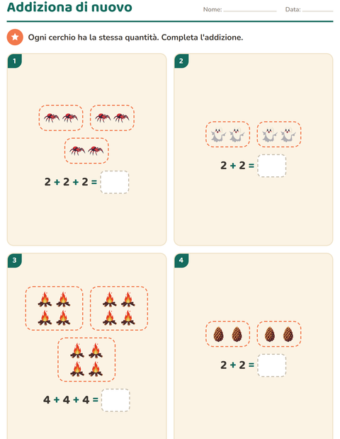 Anteprima della scheda di Schieramenti e moltiplicazione con Varie per Scuola primaria classe seconda