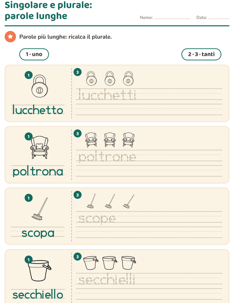 Anteprima della scheda di Singolare e plurale con Casa BN 2 per Scuola dell'infanzia (5-7 anni)