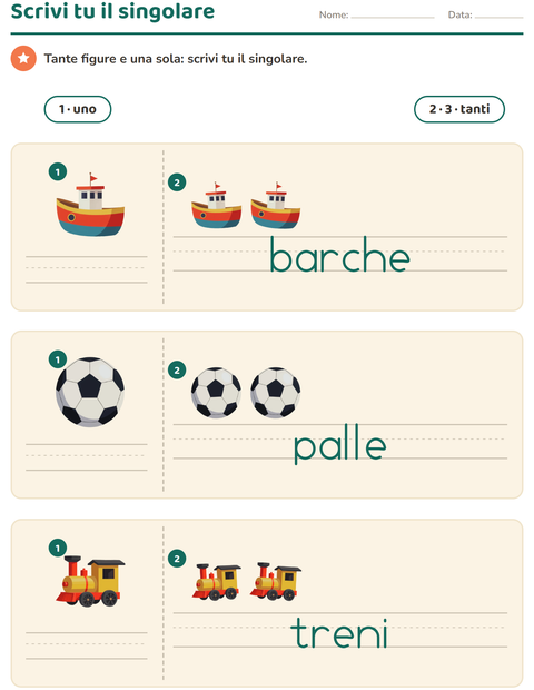 Anteprima della scheda di Singolare e plurale con Giocattoli per Scuola dell'infanzia (5-7 anni)