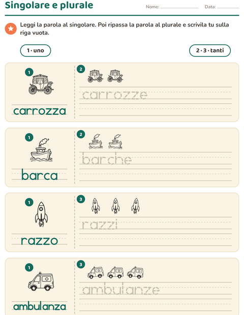Anteprima della scheda di Singolare e plurale con Veicoli BN 3 per Scuola dell'infanzia (5-7 anni)