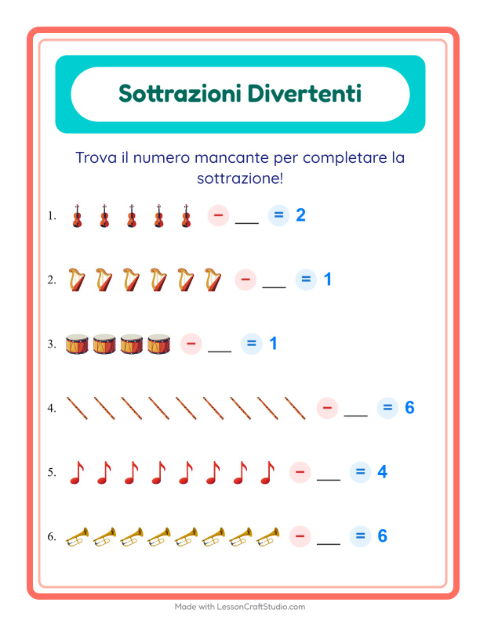 Trova il sottraendo – Musica
