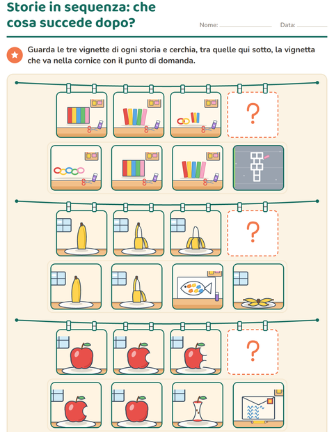 Anteprima della scheda di Storie in sequenza per Scuola primaria classe prima