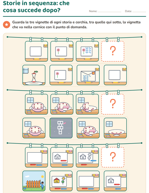 Anteprima della scheda di Storie in sequenza per Scuola primaria classe prima