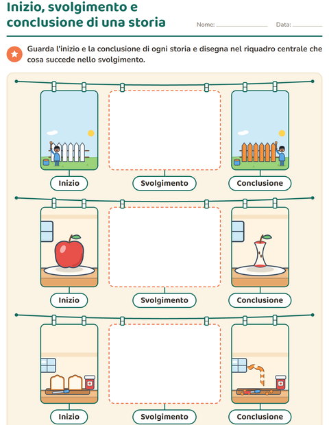 Anteprima della scheda di Storie in sequenza per Scuola primaria classe prima