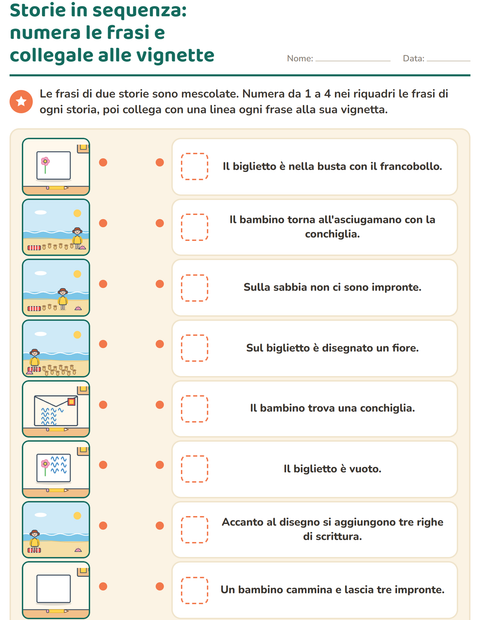 Anteprima della scheda di Storie in sequenza per Scuola primaria classe prima