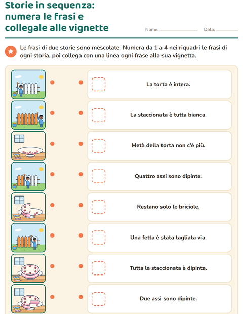 Anteprima della scheda di Storie in sequenza per Scuola primaria classe prima