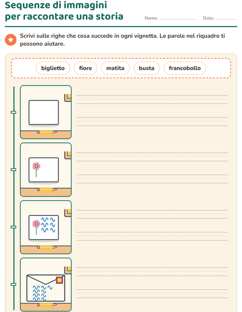 Anteprima della scheda di Storie in sequenza per Scuola primaria classe seconda