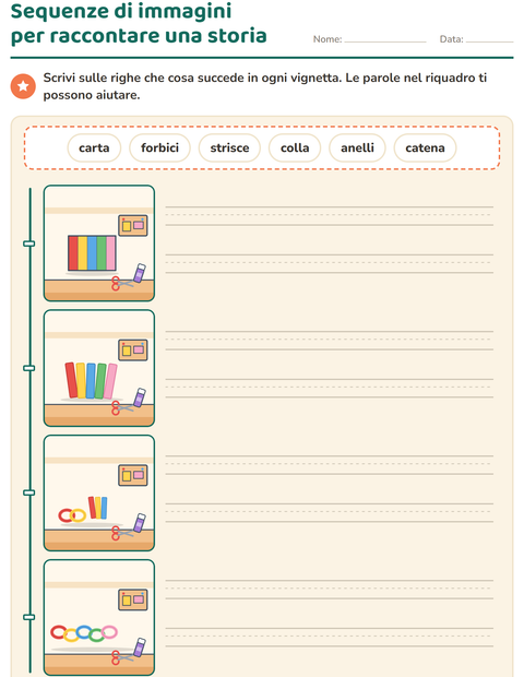 Anteprima della scheda di Storie in sequenza per Scuola primaria classe seconda