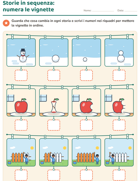 Anteprima della scheda di Storie in sequenza per Scuola dell'infanzia (5-7 anni)