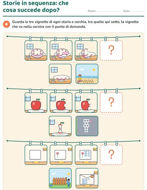 Anteprima della scheda di Storie in sequenza per Scuola primaria classe prima