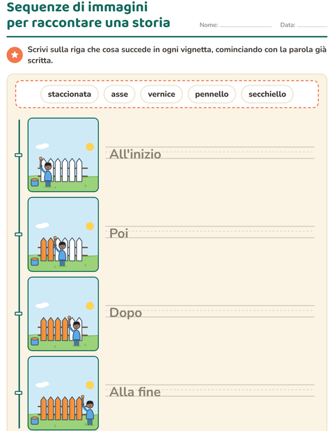 Anteprima della scheda di Storie in sequenza per Scuola primaria classe seconda