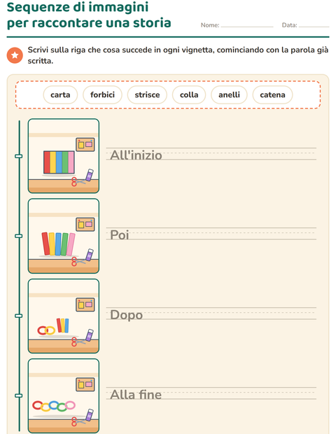 Anteprima della scheda di Storie in sequenza per Scuola primaria classe seconda