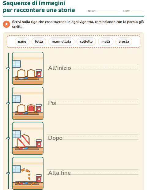 Anteprima della scheda di Storie in sequenza per Scuola primaria classe seconda