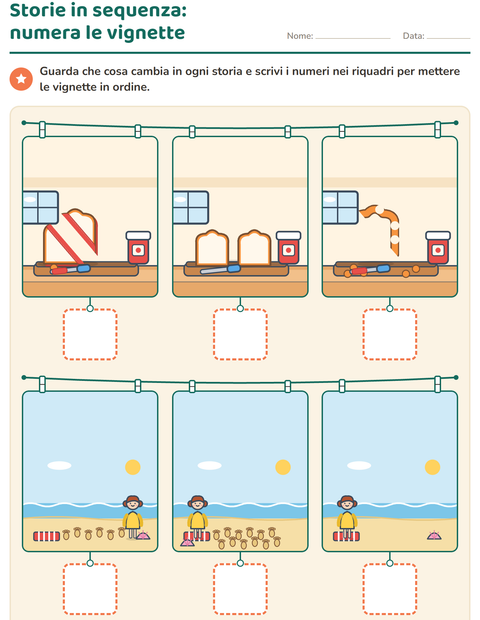 Anteprima della scheda di Storie in sequenza per Scuola dell'infanzia (5-7 anni)