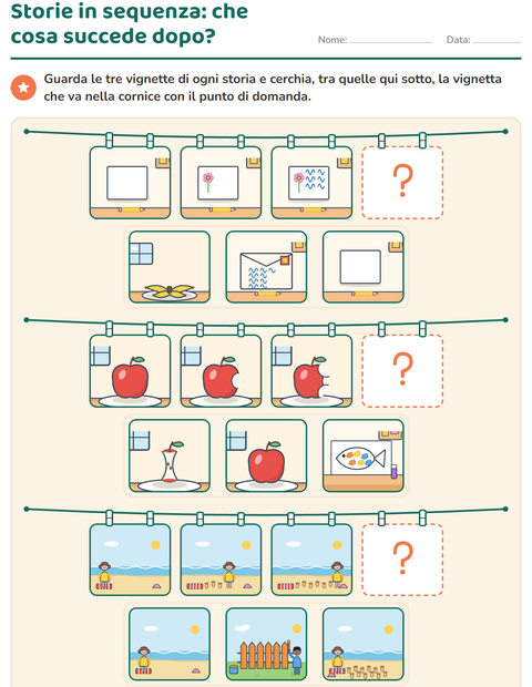 Anteprima della scheda di Storie in sequenza per Scuola primaria classe prima
