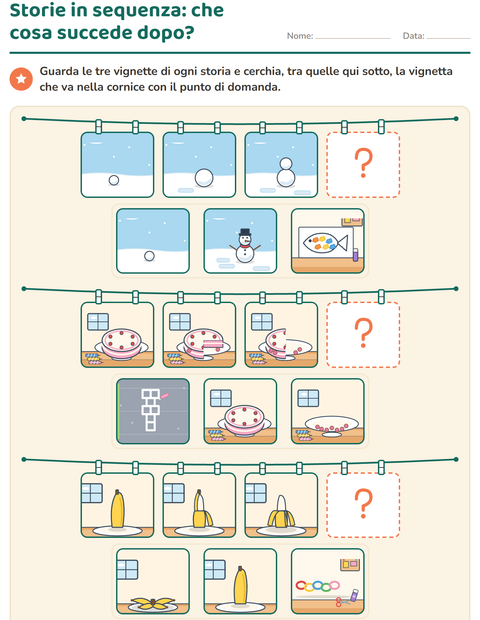 Anteprima della scheda di Storie in sequenza per Scuola primaria classe prima