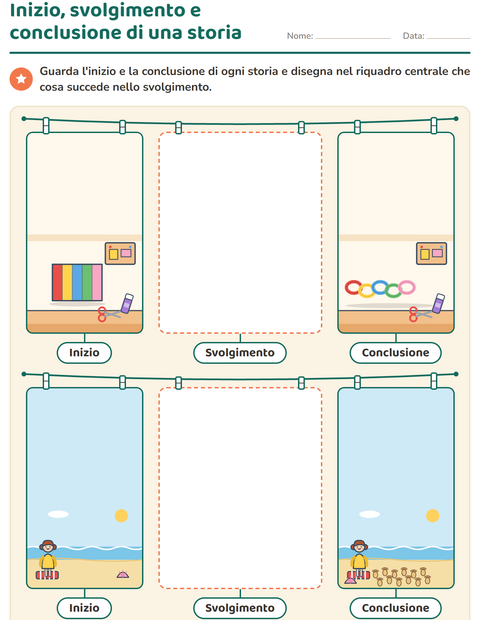 Anteprima della scheda di Storie in sequenza per Scuola primaria classe prima