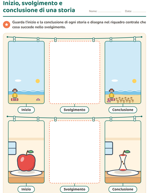 Anteprima della scheda di Storie in sequenza per Scuola primaria classe prima
