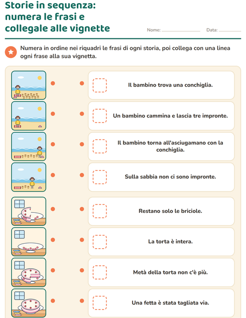 Anteprima della scheda di Storie in sequenza per Scuola primaria classe prima