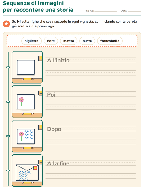 Anteprima della scheda di Storie in sequenza per Scuola primaria classe seconda