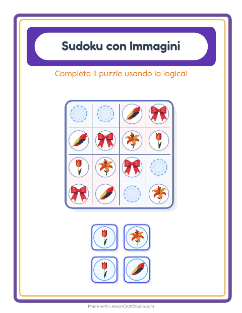 Anteprima della scheda di Sudoku Illustrato con Pasqua per Scuola dell'infanzia (5-7 anni)