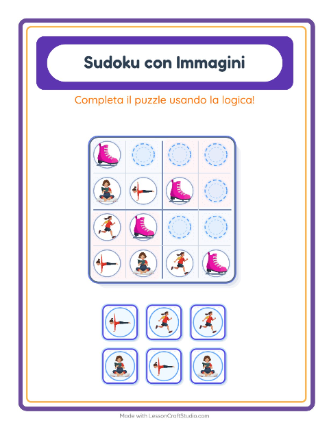 Anteprima della scheda di Sudoku Illustrato con Attività per Scuola dell'infanzia (5-7 anni)