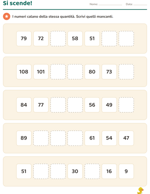 Anteprima della scheda di Tabella dei numeri con Cose che volano per Scuola primaria classe terza