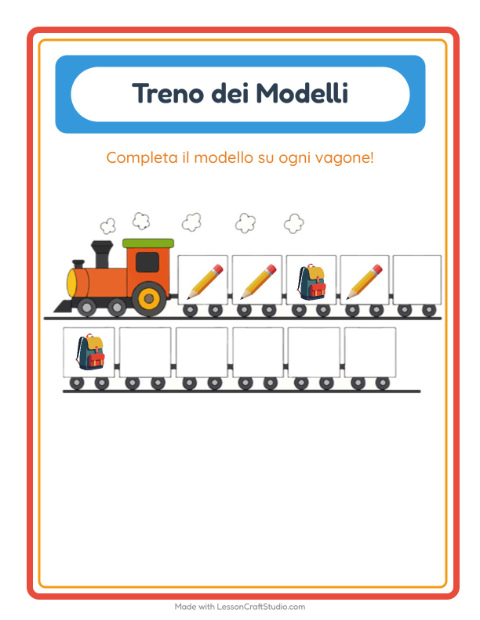 Anteprima della scheda di Treno Dei Modelli con Aula per Scuola dell'infanzia (5-7 anni)