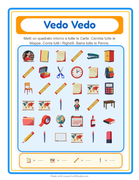 Anteprima della scheda di Trova E Conta con Aula per Scuola dell'infanzia (3-5 anni)