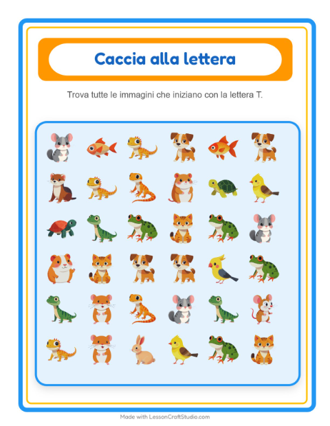 Anteprima della scheda di Trova E Conta con Animali domestici per Scuola dell'infanzia (3-5 anni)