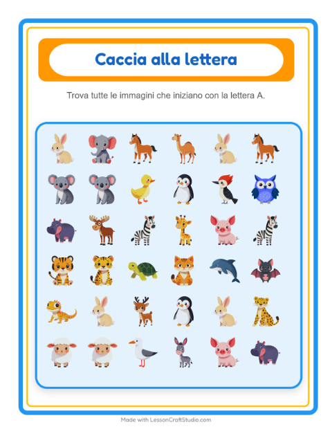 Anteprima della scheda di Trova E Conta con Animali per Scuola dell'infanzia (3-5 anni)