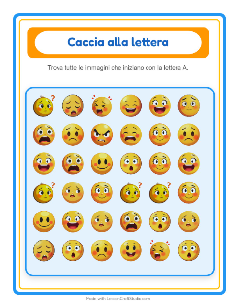 Anteprima della scheda di Trova E Conta con Emozioni per Scuola dell'infanzia (3-5 anni)