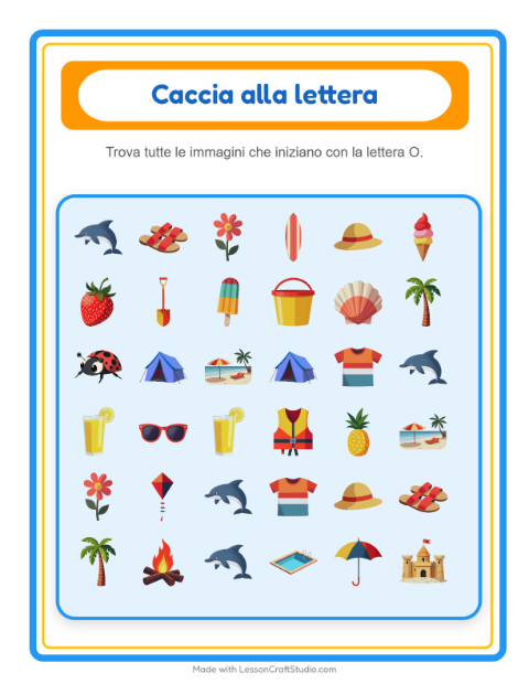 Anteprima della scheda di Trova E Conta con Estate per Scuola dell'infanzia (3-5 anni)