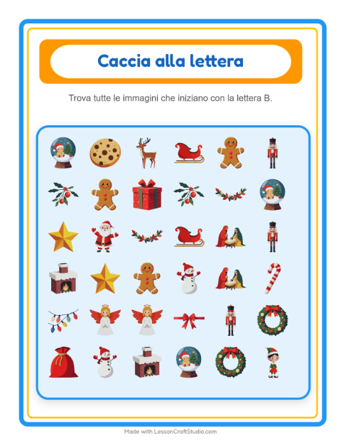 Anteprima della scheda di Trova E Conta con Natale per Scuola dell'infanzia (3-5 anni)
