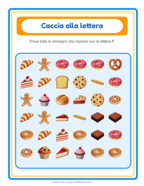 Anteprima della scheda di Trova E Conta con Panetteria per Scuola dell'infanzia (3-5 anni)