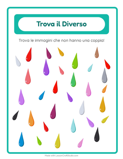 Anteprima della scheda di Trova Gli Oggetti con Colori per Scuola dell'infanzia (5-7 anni)