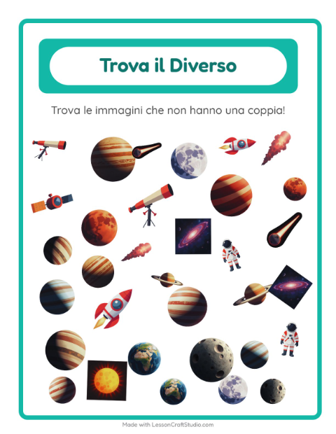 Anteprima della scheda di Trova Gli Oggetti con Spazio per Scuola dell'infanzia (5-7 anni)