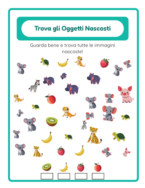 Anteprima della scheda di Trova Gli Oggetti per Scuola dell'infanzia (5-7 anni)