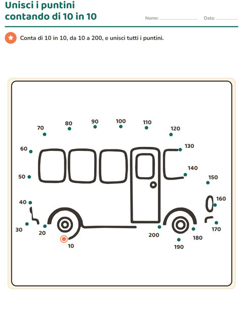 Anteprima della scheda di Unisci i puntini per Scuola primaria classe seconda