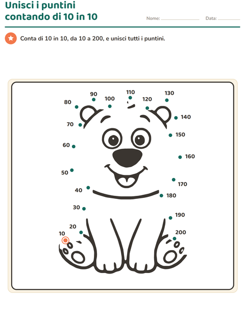Anteprima della scheda di Unisci i puntini per Scuola primaria classe seconda