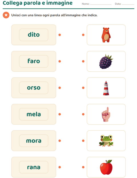 Anteprima della scheda di Vocabolario illustrato per Scuola dell'infanzia (5-7 anni)
