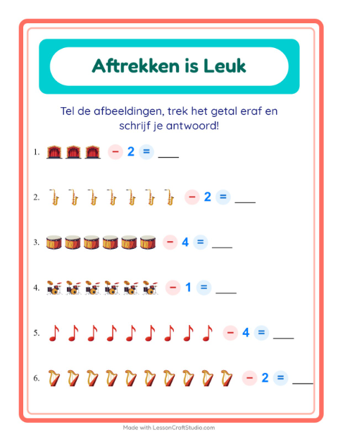 Aftrekken tot 10 – Muziek